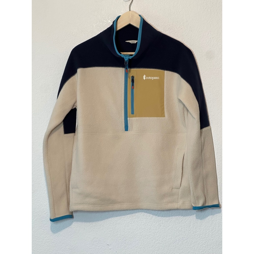 Cotopaxi Teca Fleece Pullover Womens Medium Cream Navy Colorblock F20471W54